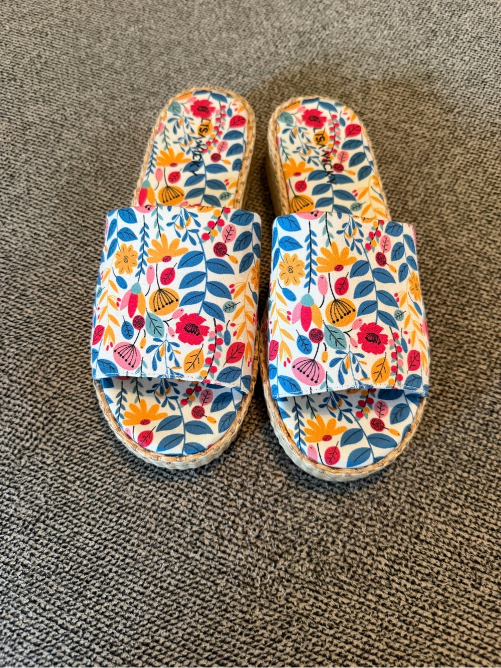 NWOT Lisa Vicky Smile Wild Flower Floral Platform Espadrilles Sandal Sz 6.5